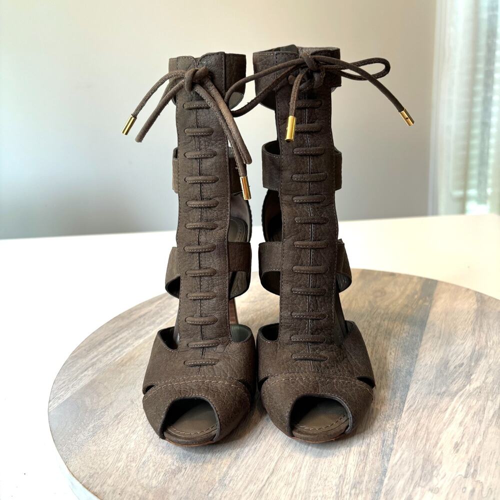Authentic Louis Vuitton Corfu Women's Leather Gladiator Lace Up Sandals US Sz 5 - Picture 4 of 15
